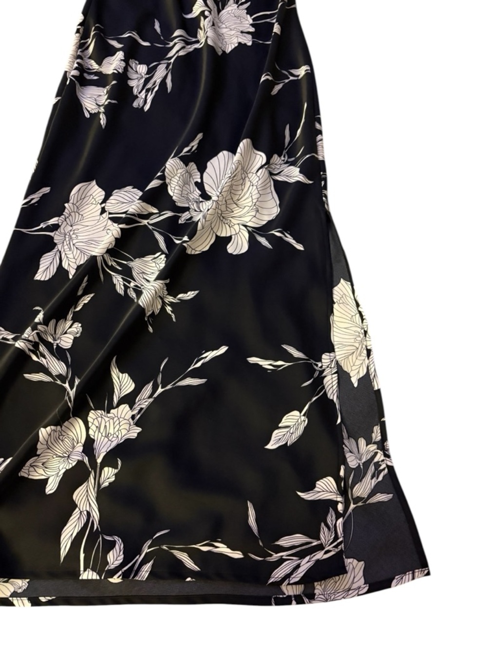 a new day Black Slip Maxi Dress with White Floral Print - Picture 4 of 4
